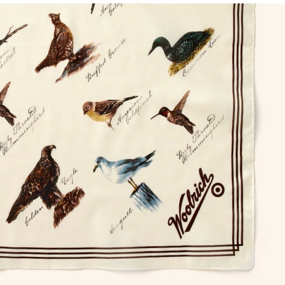 Woolrich x Target Cream Bird Motif Bandana - Picture 2 of 8